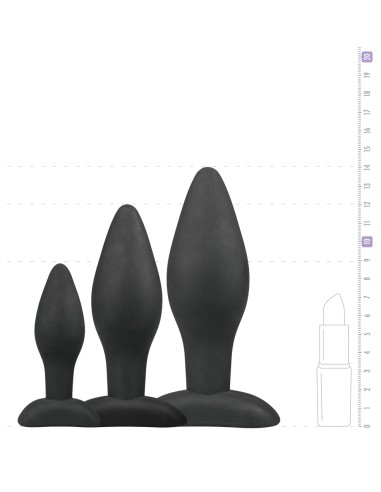 Kit de 3 plugs silicone Rocket Noirs