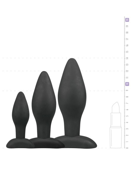 Kit de 3 plugs silicone Rocket Noirs