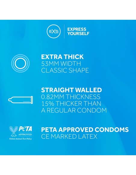 Préservatifs épais Extra Thick 53mm x100 Préservatifs épais Extra Thick 53mm x100