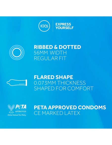 Préservatifs texturés Ribbed & Dotted 54mm x100