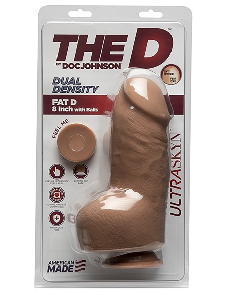 Gode réaliste Fat D UltraSkyn 14 x 7 cm Caramel
