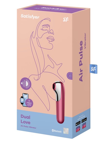 Stimulateur de clitoris + Vibromasseur Dual Love Rouge