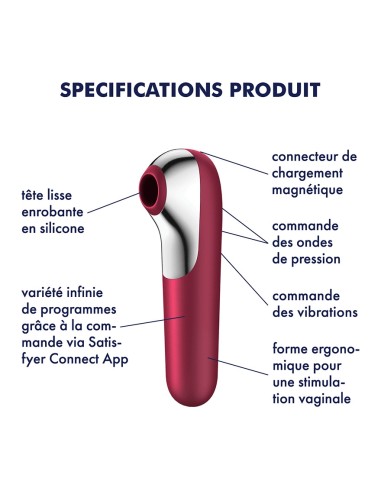 Stimulateur de clitoris + Vibromasseur Dual Love Rouge