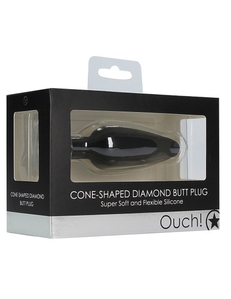 Plug Bijou Silicone Cone Diamond 9 x 3 cm