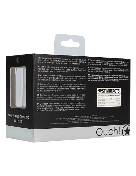 Plug Bijou Silicone Cone Diamond 9 x 3 cm