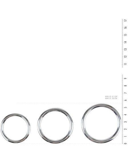 Lot de 3 cockrings Sinner Rings 40 à 50mm