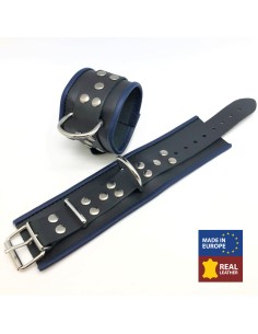 Menottes en cuir Noir-Bleu