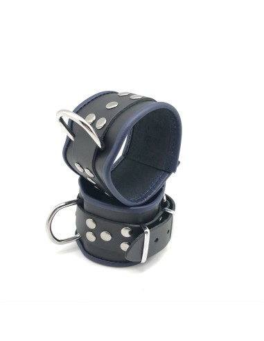Menotte en cuir - Noir/Bleu