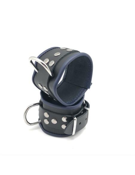 Menotte en cuir - Noir/Bleu Menotte en cuir - Noir/Bleu