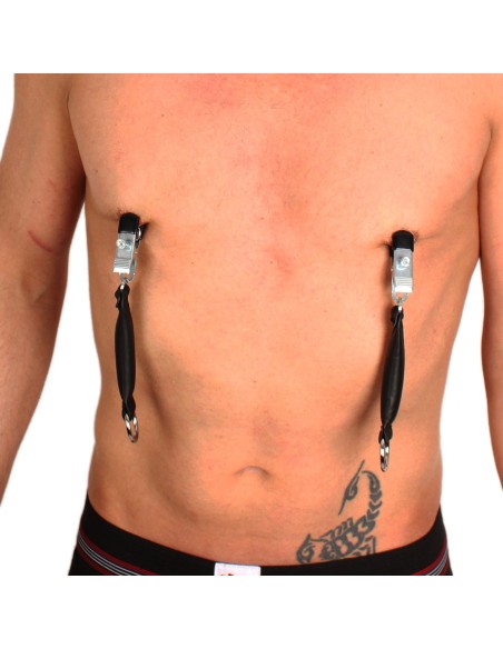 Pince à seins avec poids en cuir 80g X 2 - 2 pièces Pince à seins avec poids en cuir 80g X 2 - 2 pièces