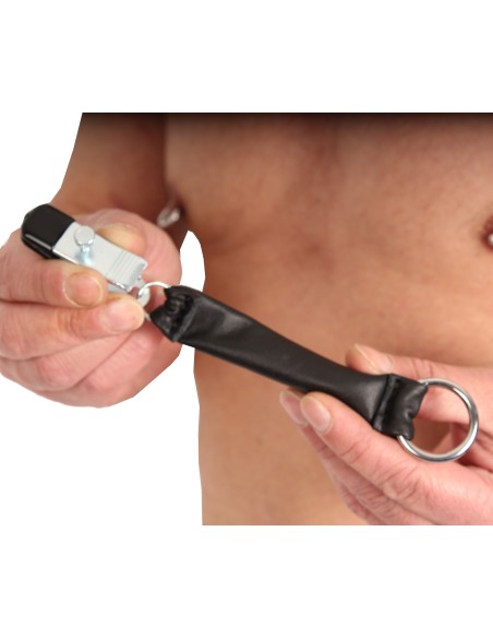 Pince à seins avec poids en cuir 80g X 2 - 2 pièces Pince à seins avec poids en cuir 80g X 2 - 2 pièces