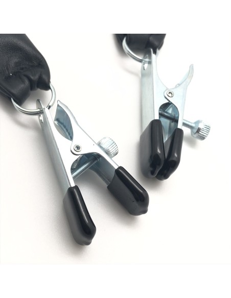 Pince à seins avec poids en cuir 80g X 2 - 2 pièces Pince à seins avec poids en cuir 80g X 2 - 2 pièces