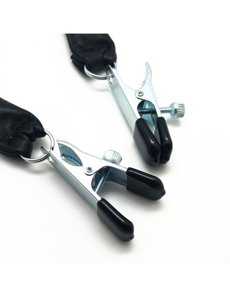 Pince à seins avec poids en cuir 80g X 2 - 2 pièces Pince à seins avec poids en cuir 80g X 2 - 2 pièces