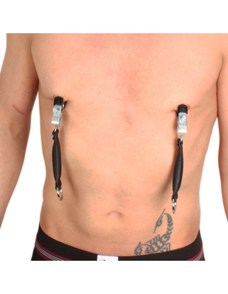 Pince à seins avec poids en cuir 80g X 2 - 2 pièces Pince à seins avec poids en cuir 80g X 2 - 2 pièces