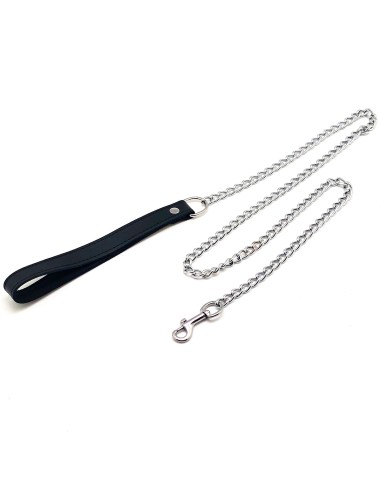 Laisse de chien en cuir noir