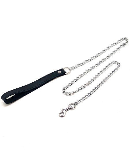 Laisse de chien en cuir noir