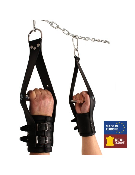 Deluxe menottes suspension en cuir - Mains