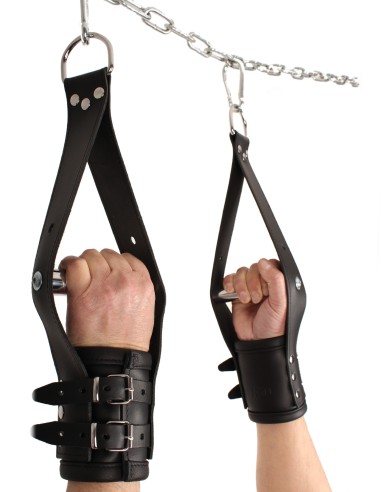 Deluxe menottes suspension en cuir - Mains