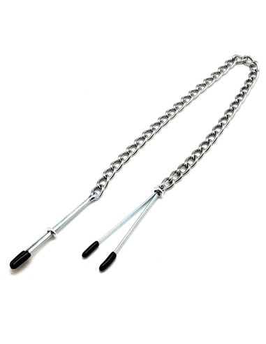 Pinces à seins plates métalliques avec chaine