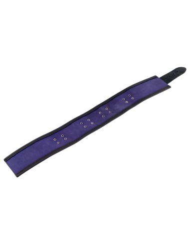 Collier en cuir 3 Anneaux D Violet-Noir