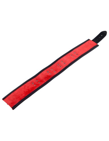 Collier en cuir 3 Anneaux D Rouge-Noir