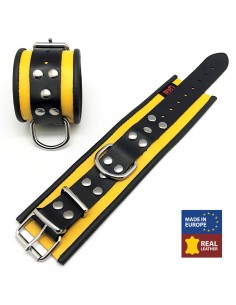 Menottes en cuir Jaune-Noir