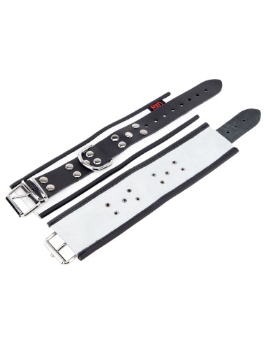 Menotte en cuir - Blanc/ Noir