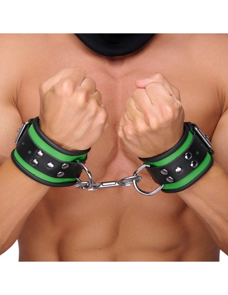 Menotte en cuir - Vert/ Noir Menotte en cuir - Vert/ Noir