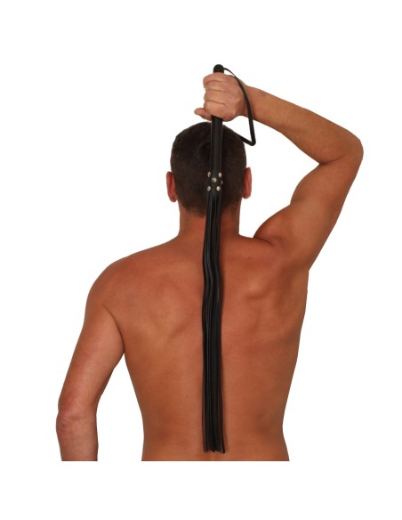 MARTINET BRINS EN CUIR NOIR - 78cm - MANCHE EN BOIS