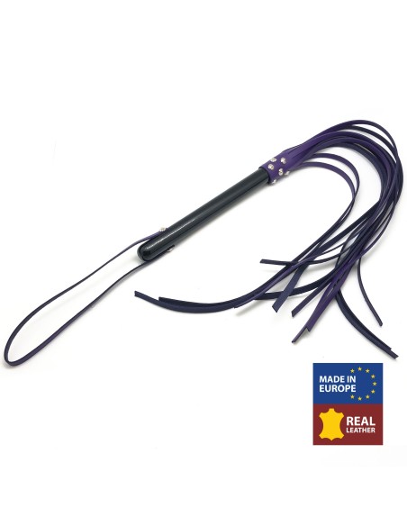 MARTINET BRINS EN CUIR VIOLET - 78cm - MANCHE EN BOIS