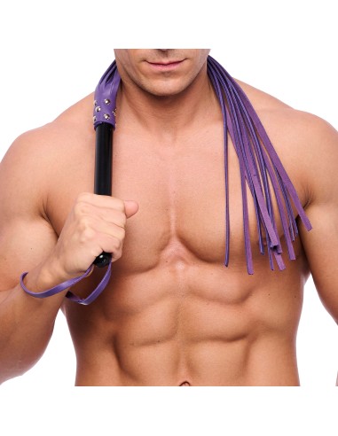 MARTINET BRINS EN CUIR VIOLET - 78cm - MANCHE EN BOIS