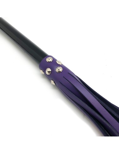 MARTINET BRINS EN CUIR VIOLET - 78cm - MANCHE EN BOIS
