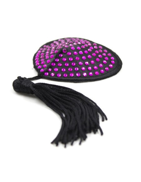 Cache-Tétons Coeur Noir-Violet x2