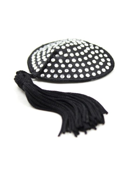 Cache-Tétons Coeur Noir-Argent x2