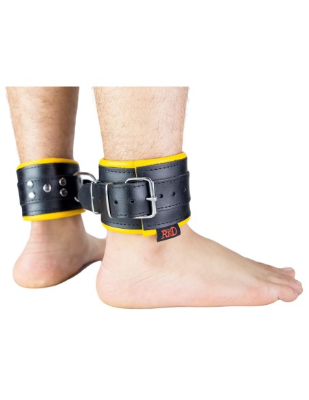 Menotte pour pied en cuir - rembourré - Noir/Jaune Menotte pour pied en cuir - rembourré - Noir/Jaune