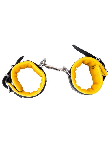 Menotte pour pied en cuir - rembourré - Noir/Jaune