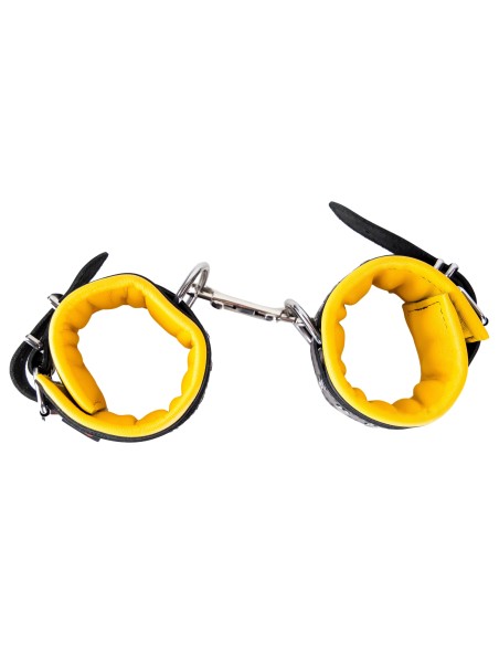 Menotte pour pied en cuir - rembourré - Noir/Jaune Menotte pour pied en cuir - rembourré - Noir/Jaune
