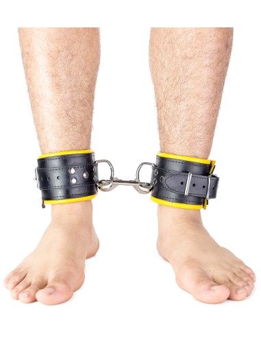 Menotte pour pied en cuir - rembourré - Noir/Jaune