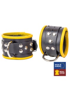 Menottes en cuir pour Chevilles Noir-Jaune
