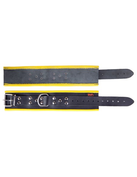 Menottes en cuir pour Chevilles Noir-Jaune Menottes en cuir pour Chevilles Noir-Jaune