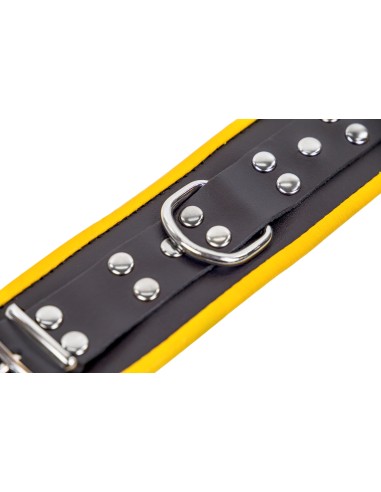 Menottes en cuir pour Chevilles Noir-Jaune