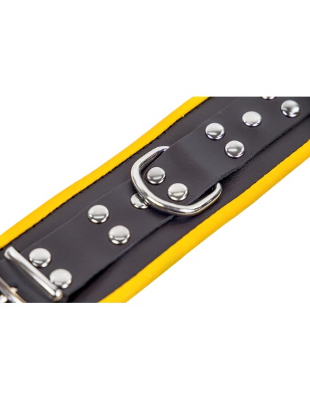 Menottes en cuir pour Chevilles Noir-Jaune Menottes en cuir pour Chevilles Noir-Jaune