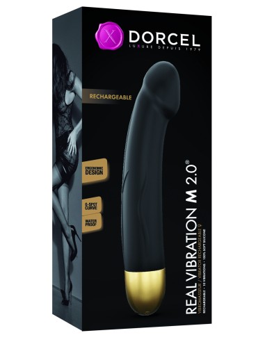 Gode vibrant Real Vibration M 18 x 3.7 cm Noir