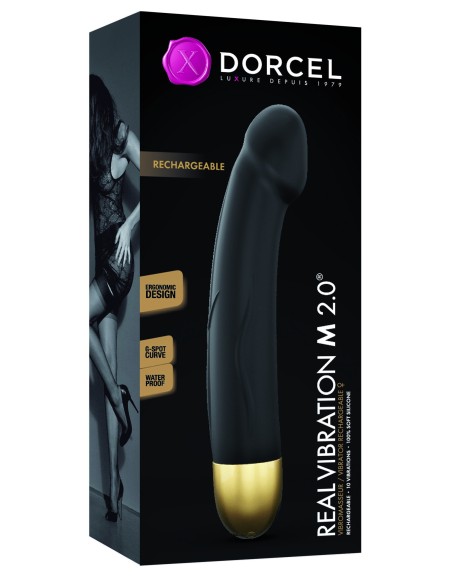 Gode vibrant Real Vibration M 18 x 3.7 cm Noir