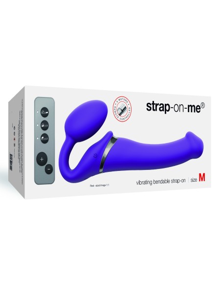 Gode vibrant STRAP-ON 3 Moteurs M 16 x 3.5 cm Violet - Sans Harnais - 2