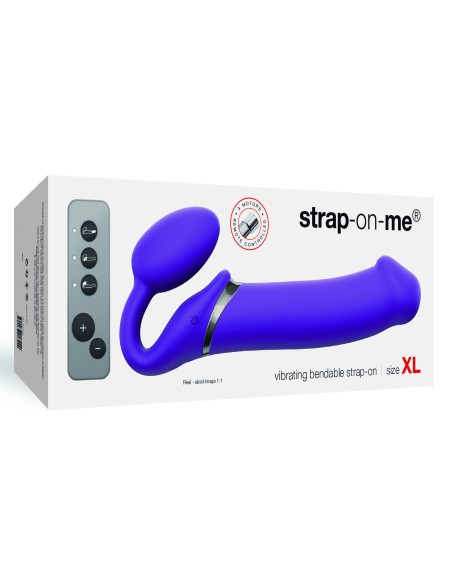 Gode vibrant STRAP-ON 3 Moteurs XL 16 x 4.5 cm Violet Gode vibrant STRAP-ON 3 Moteurs XL 16 x 4.5 cm Violet