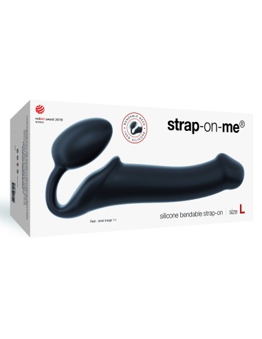 Gode + Plug STRAP-ON-ME Bendable L 16 x 3.7 cm Noir - Sans Harnais - 2
