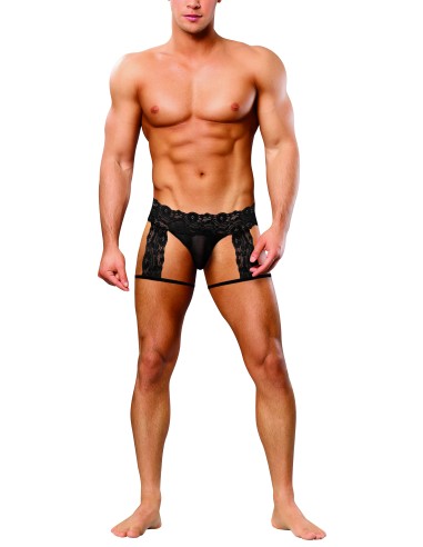 G-string Garter Scandal Lace Noir