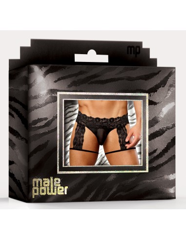 G-string Garter Scandal Lace Noir