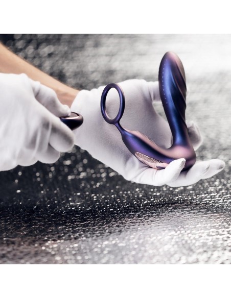 Cockring + Plug vibrant Black Hole Hueman 11 x 3.3cm